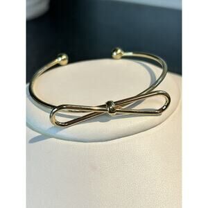 Women's‎ Demure Gold Tone BOW Adjustable Cuff Bracelet CLASSIC, High Polished